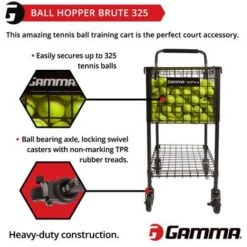 Gamma Brute Teaching Cart 325 Ball Hopper -Pro Tennis Zone 7168010 5