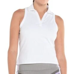 K-Swiss K Swiss Sleeveless Rib Polo -Pro Tennis Zone KWT06 110