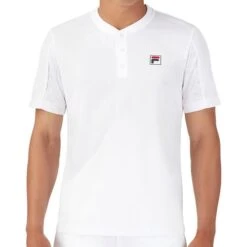 Fila White Line Short Sleeve Henley -Pro Tennis Zone TM31D099 100